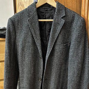 J Crew gray herringbone top coat/over coat size 36R
